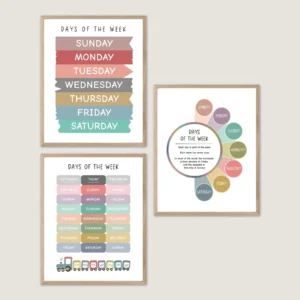 Weekly Learning Chart with days of the week for kids