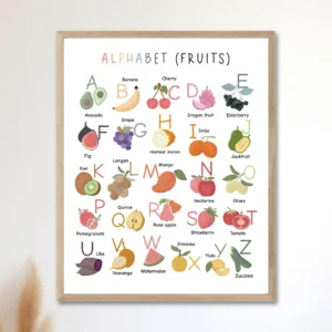 Fruits Vegetables ABC Print for homeschool learning spaces