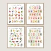 Fruits Vegetables ABC Print with colorful food illustrations from A to Z