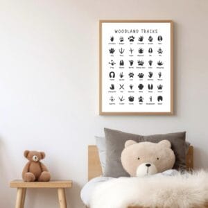 Educational wildlife wall art for children's learning spaces