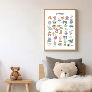 Seasonal educational wall art for playroom and homeschool