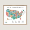 Rainbow USA Map Poster educational United States map for kids