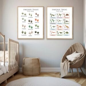 Educational prehistoric wall art for children