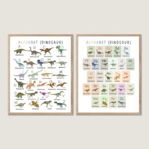 Digital dinosaur educational print for alphabet learning