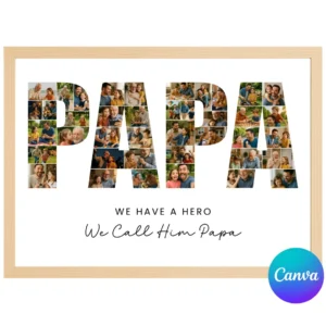 Papa Photo Collage Father's Day gift template