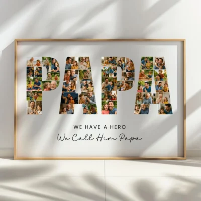 Editable Papa photo collage Canva template