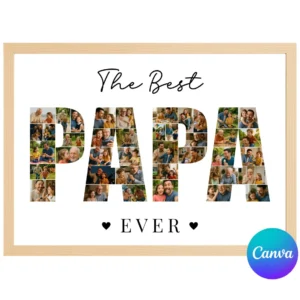 Papa Father's Day Collage editable Canva photo template