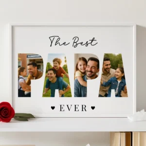 Alternative view of Papa Father's Day Collage, Editable Canva Photo Template, Custom Dad Gift, Digital Download