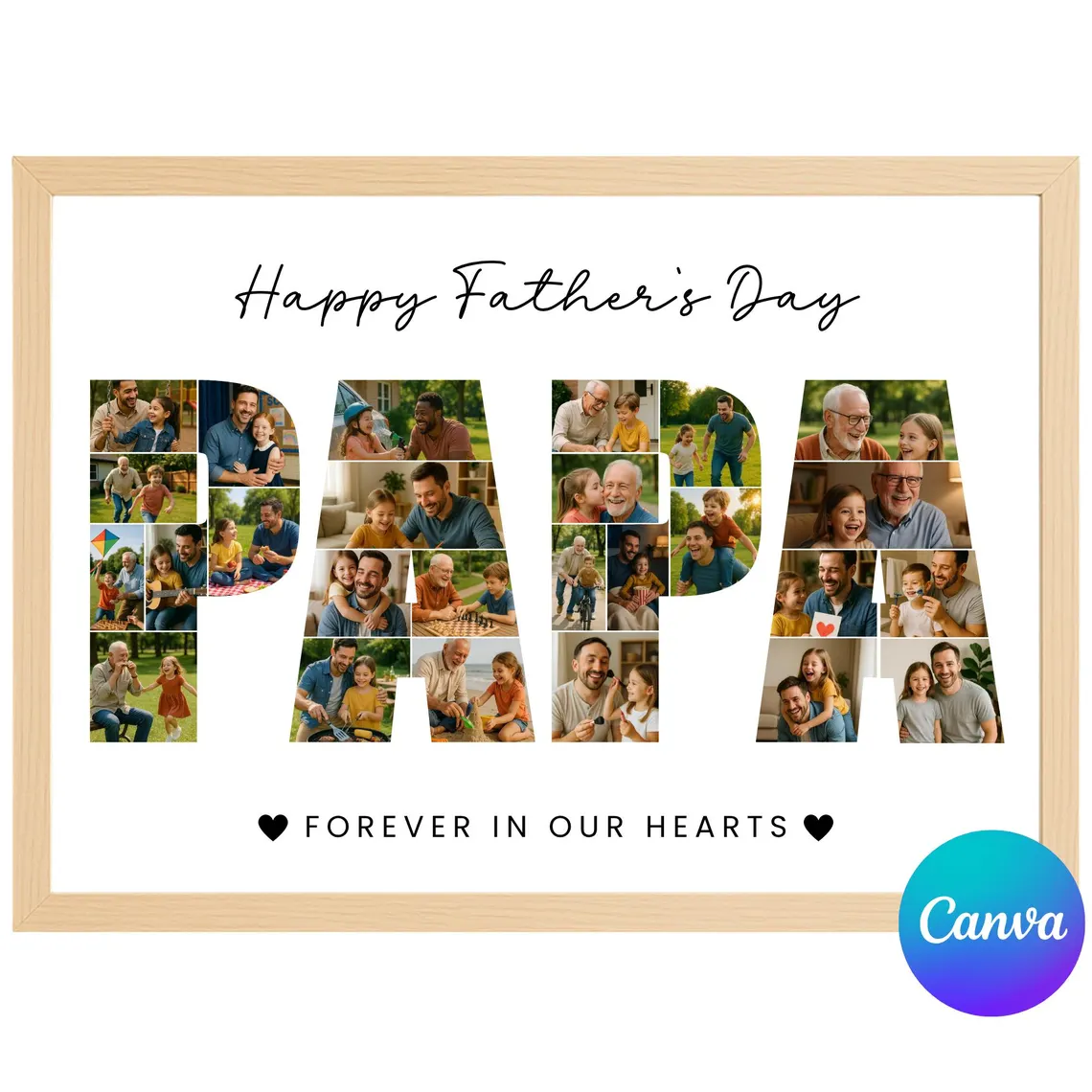 Papa Memory Keepsake editable Canva template