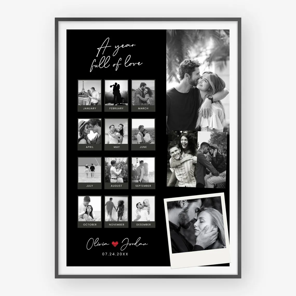 First Anniversary Keepsake editable Canva photo collage