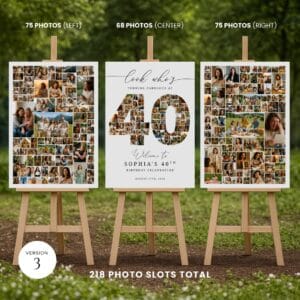 Editable 40th birthday welcome sign Canva template