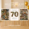 70th Birthday Welcome Board editable Canva photo collage