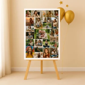 Number 30 photo collage with 100 plus photo slots