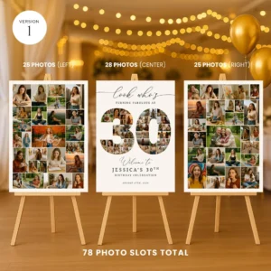 30th Birthday Welcome Sign personalized photo displa