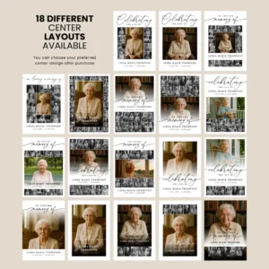 Funeral Photo Collage Sign Canva template