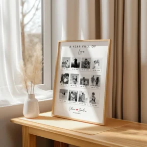 Editable anniversary couple photo collage Canva template