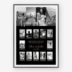 Personalized Anniversary Photo Frame editable Canva template