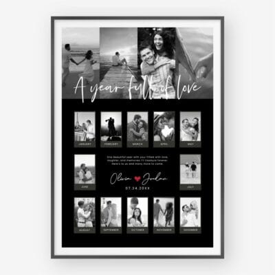 Personalized Anniversary Photo Frame editable Canva template