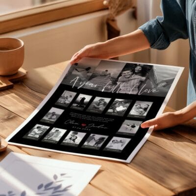 Editable Canva anniversary photo frame for couples