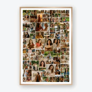 100 Photo Collage Poster editable Canva template