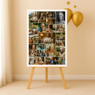 60th Birthday Welcome Sign personalized photo collage