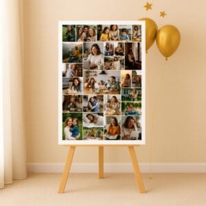 Personalized 40th birthday photo collage poster