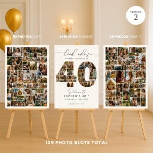 Fortieth Birthday Photo Display with 100 photos