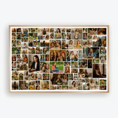 100 Photo Memory Poster editable Canva template