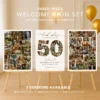 Fiftieth Birthday Memory Display editable Canva template