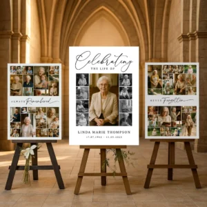 Funeral Photo Collage Sign memorial display