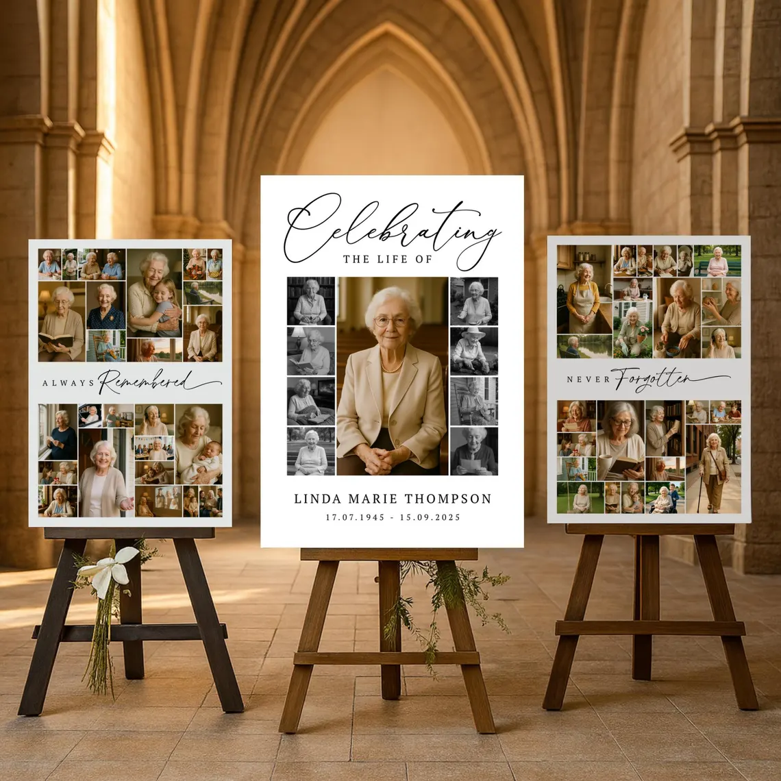 Funeral Photo Collage Sign memorial display