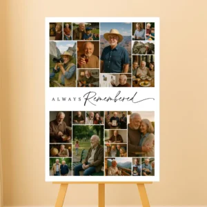 Funeral Photo Collage Sign Template memorial display
