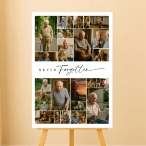 Funeral Photo Collage Sign Template celebration of life