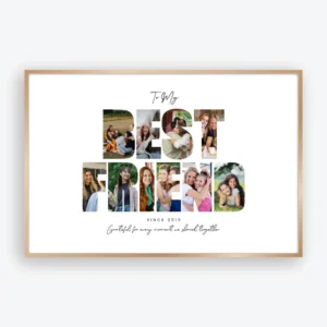 Bestie Photo Frame Gift editable Canva collage
