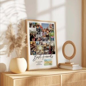 Editable best friend photo collage template