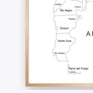 Argentina provinces and capitals educational wall art
