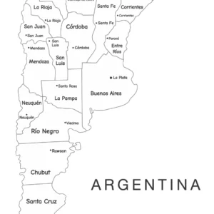 Printable Argentina wall map for office and classroom decor