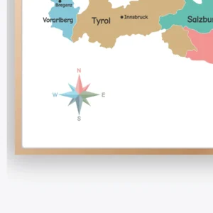 Educational Austria states and capitals poster