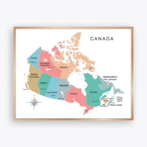 Canada Political Map with provinces territories and capital cities