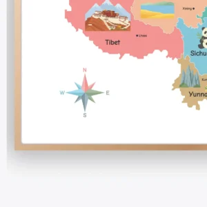 China Illustrated Map Poster for homeschool geography studies