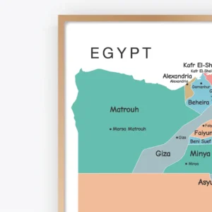 Colorful Egypt geography poster for classroom wall decor
