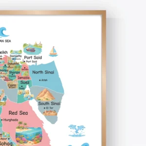 Educational Egypt landmark map for kids learning spaces