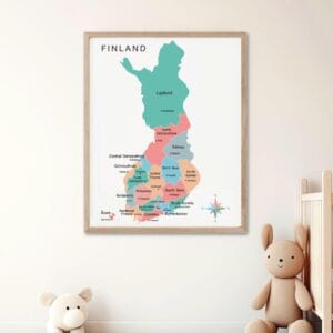 Finland regions and cities map for study spaces