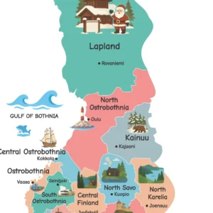 Printable Finland country map for classroom decoration