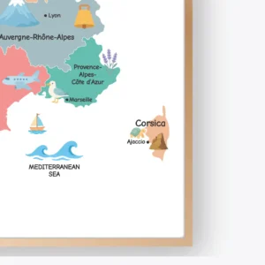 France Illustrated Map Poster for homeschool geography learning