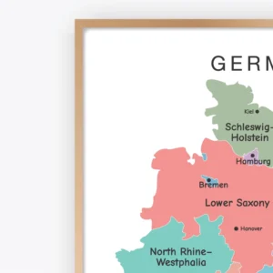 Germany Bundesländer map with clearly labeled major cities