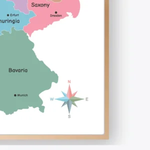 Germany Political Map Poster for homeschool geography studies