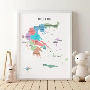 Educational European country map for students and teachers