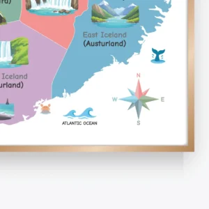Iceland landmark map for homeschool geography education