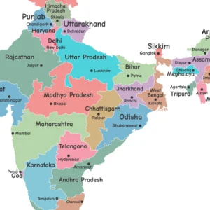 Educational political map of India for students